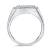 Thumbnail Image 3 of 1/2 CT. T.W. Multi-Diamond Rectangle-Top Signet Ring in Sterling Silver