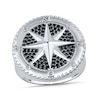Thumbnail Image 1 of Men's 1/2 CT. T.W. Black and White Diamond Compass Ring in Sterling Silver