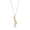 Thumbnail Image 0 of 1/3 CT. T.W. Journey Diamond Ribbon Overlay Stick Pendant in Sterling Silver and 10K Gold