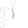 Thumbnail Image 2 of 1/3 CT. T.W. Journey Diamond Ribbon Overlay Stick Pendant in Sterling Silver and 10K Gold