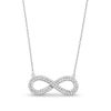 Thumbnail Image 0 of 1/2 CT. T.W. Diamond Double Row Sideways Infinity Necklace in Sterling Silver