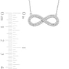 Thumbnail Image 2 of 1/2 CT. T.W. Diamond Double Row Sideways Infinity Necklace in Sterling Silver