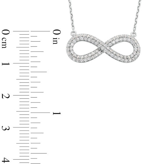 1/2 CT. T.w. Diamond Double Row Sideways Infinity Necklace in Sterling Silver