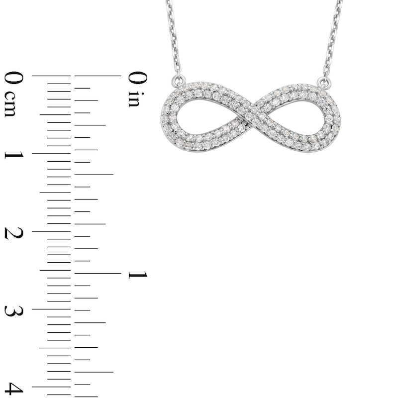 1/2 CT. T.W. Diamond Double Row Sideways Infinity Necklace in Sterling Silver