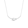 Thumbnail Image 1 of 1/3 CT. T.W. Diamond Sideways Slip Knot Necklace in Sterling Silver
