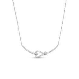 1/3 CT. T.W. Diamond Sideways Slip Knot Necklace in Sterling Silver