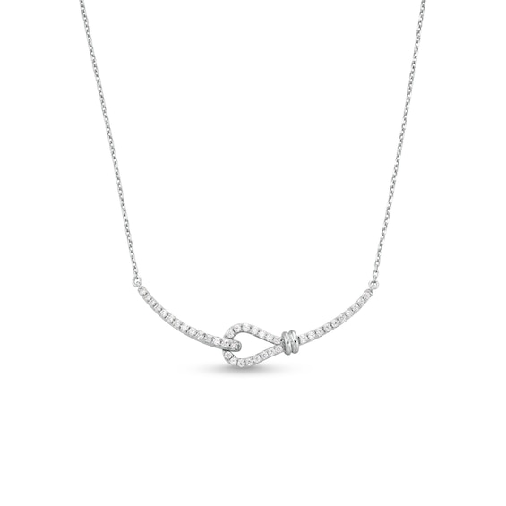 1/3 CT. T.w. Diamond Sideways Slip Knot Necklace in Sterling Silver