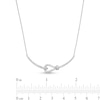 Thumbnail Image 2 of 1/3 CT. T.W. Diamond Sideways Slip Knot Necklace in Sterling Silver