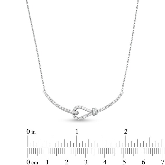 1/3 CT. T.w. Diamond Sideways Slip Knot Necklace in Sterling Silver