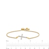 Thumbnail Image 3 of 1/6 CT. T.W. Diamond Sideways Cross Bolo Bracelet in 10K Gold - 9.5"