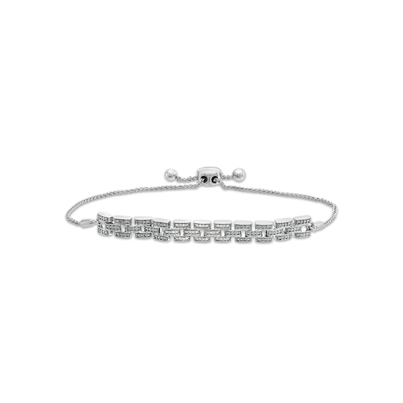 1/10 CT. T.w. Diamond Watch Band Bolo Bracelet in Sterling Silver - 9.5"