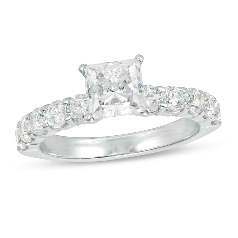 Main Image 1 of 2 CT. T.W. Certified Princess-Cut Diamond Engagement Ring in 14K White Gold (I/SI2)