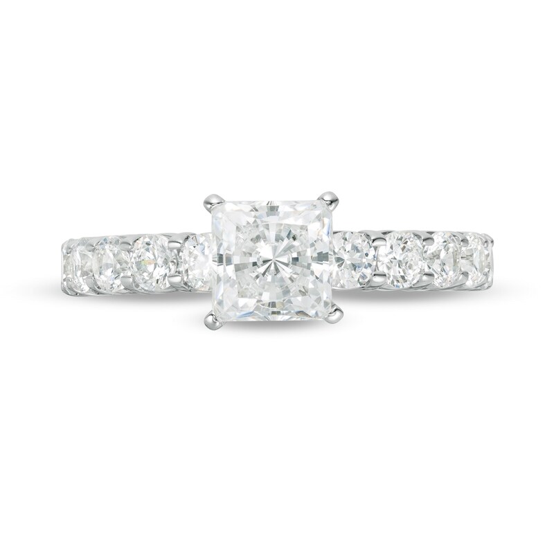 Main Image 4 of 2 CT. T.W. Certified Princess-Cut Diamond Engagement Ring in 14K White Gold (I/SI2)
