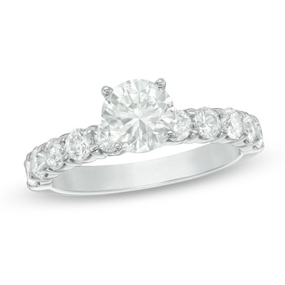 2 CT. T.w. Certified Diamond Engagement Ring in 14K White Gold (I/Si2)