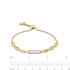 Thumbnail Image 2 of 1/8 CT. T.W. Diamond Paper Clip Links Bolo Bracelet in 10K Gold - 9.5"