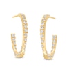 Thumbnail Image 1 of 1-1/2 CT. T.W. Certified Lab-Grown Diamond Curved Open Hoop Earrings in 14K Gold (F/SI2)