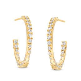 1-1/2 CT. T.W. Lab-Grown Diamond Curved Open Hoop Earrings in 14K Gold (F/SI2)