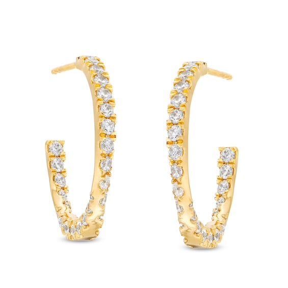 1-1/2 CT. T.w. Certified Lab-Grown Diamond Curved Open Hoop Earrings in 14K Gold (F/Si2)