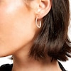 Thumbnail Image 2 of 1-1/2 CT. T.W. Certified Lab-Grown Diamond Curved Open Hoop Earrings in 14K Gold (F/SI2)