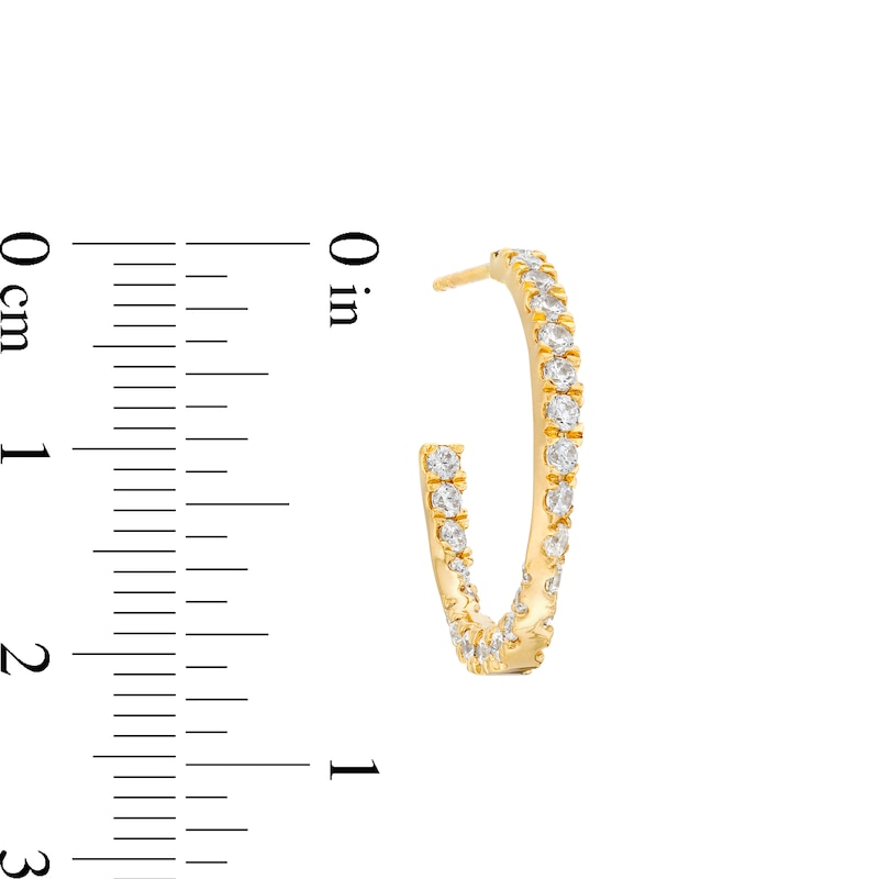 Main Image 3 of 1-1/2 CT. T.W. Certified Lab-Grown Diamond Curved Open Hoop Earrings in 14K Gold (F/SI2)
