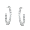 Thumbnail Image 0 of 1-1/2 CT. T.W. Certified Lab-Created Diamond Curved Open Hoop Earrings in 14K White Gold (F/SI2)