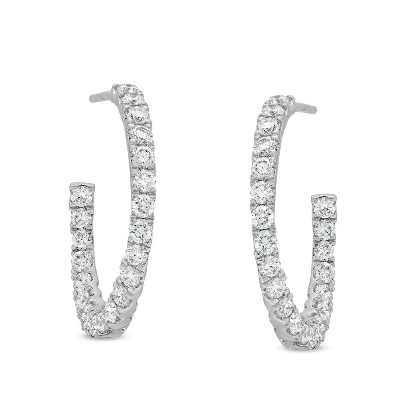 Curve Small Hoops White Gold