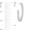 Thumbnail Image 2 of 1-1/2 CT. T.W. Certified Lab-Created Diamond Curved Open Hoop Earrings in 14K White Gold (F/SI2)