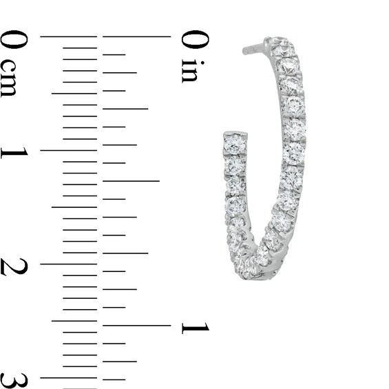 1-1/2 CT. T.w. Certified Lab-Grown Diamond Curved Open Hoop Earrings in 14K White Gold (F/Si2)