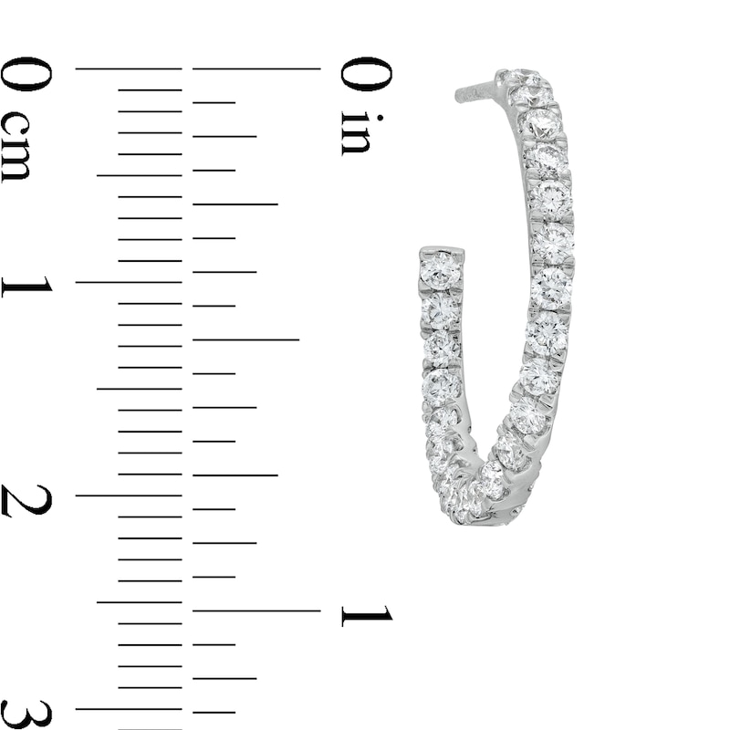 1-1/2 CT. T.W. Certified Lab-Created Diamond Curved Open Hoop Earrings in 14K White Gold (F/SI2)