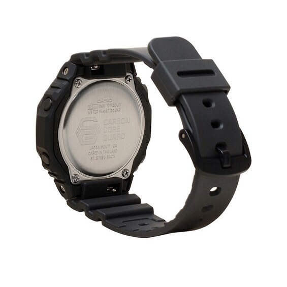 Ladies' Casio G-Shock Classic Analog-Digital Black Resin Strap Watch with Pink Dial (Model: Gmas2100Md1A)