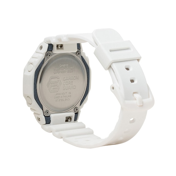 Ladies' Casio G-Shock Classic Analog-Digital White Resin Strap Watch with Pink Dial (Model: Gmas2100Md7A)