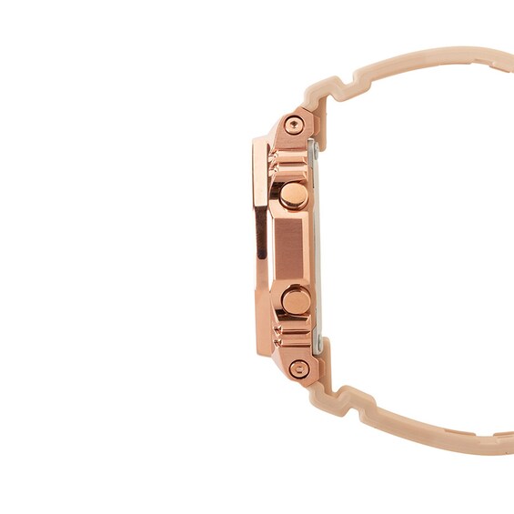 Ladies' Casio G-Shock Classic Analog-Digital Rose Gold-Tone Pink Resin Strap Watch with Pink Dial (Model: Gms2100Pg-4A)