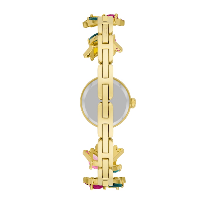 Ladies' Kate Spade Monroe Multi-Colored Crystal Gold-Tone IP Bracelet Watch with White Dial (Model: KSW1787)