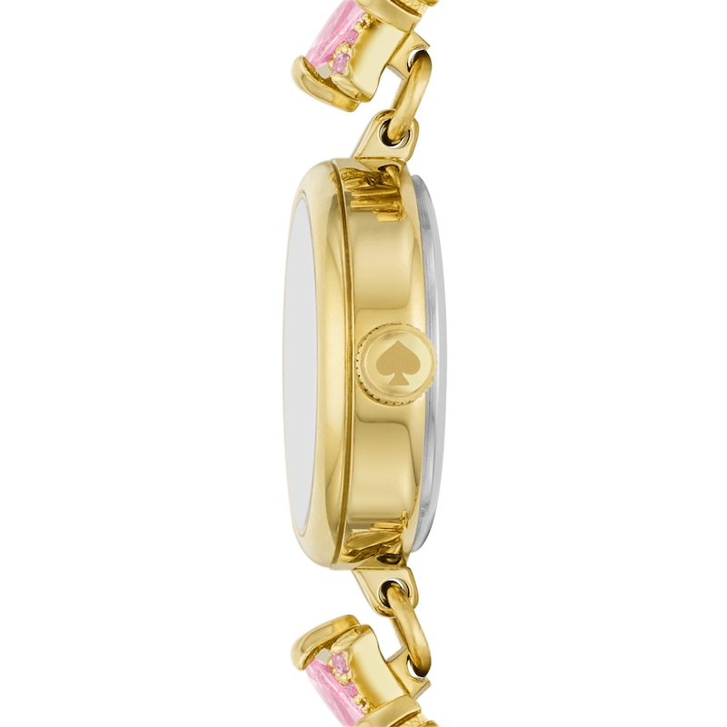 Main Image 3 of Ladies' Kate Spade Monroe Multi-Colored Crystal Gold-Tone IP Bracelet Watch with White Dial (Model: KSW1787)