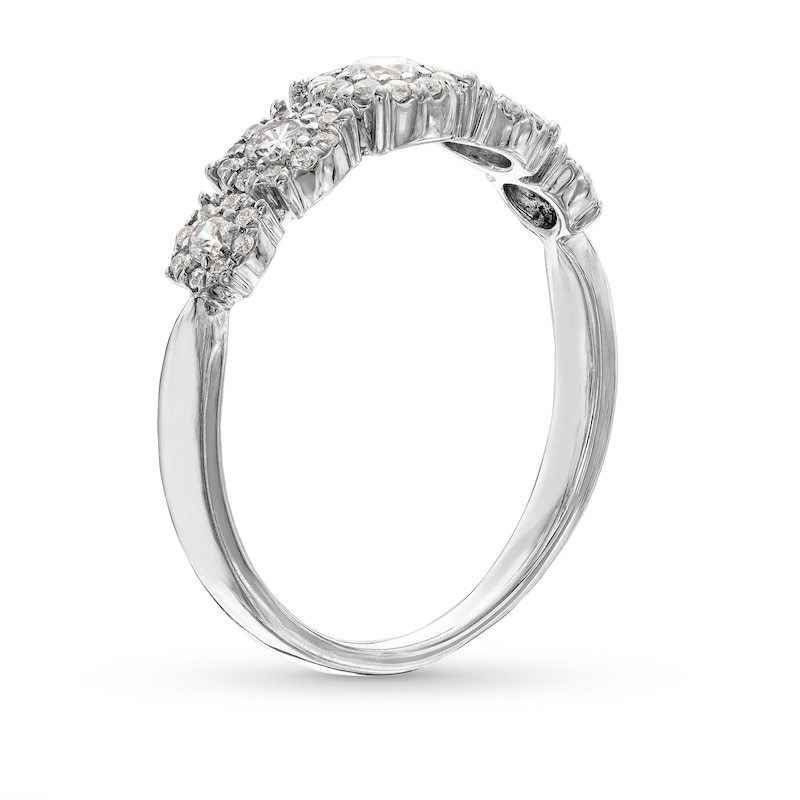 Main Image 3 of 1/2 CT. T.W. Diamond Frame Five Stone Band in 10K White Gold