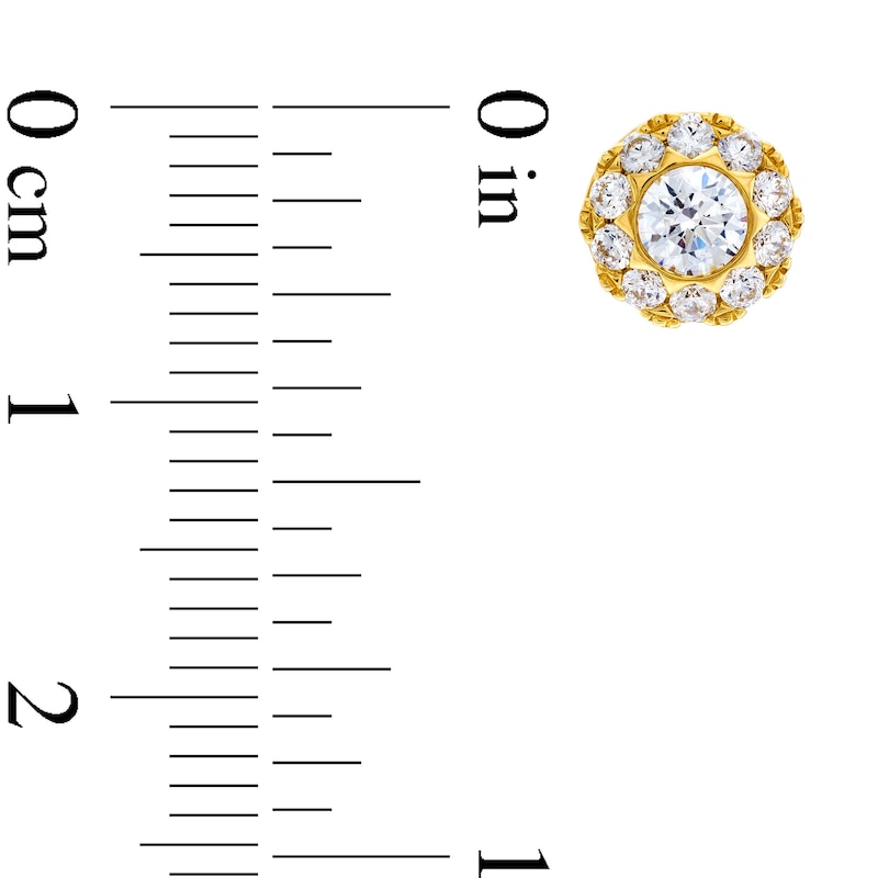 Main Image 3 of 3/4 CT. T.W. Diamond Frame Stud Earrings in 14K Gold