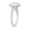 Thumbnail Image 2 of 3/4 CT. T.W. Emerald-Shaped Multi-Diamond Frame Split Shank Engagement Ring in 10K White Gold