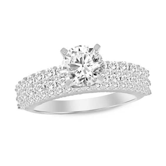 2 CT. T.w. Diamond Double Row Bridal Set in 14K White Gold (I/I2)
