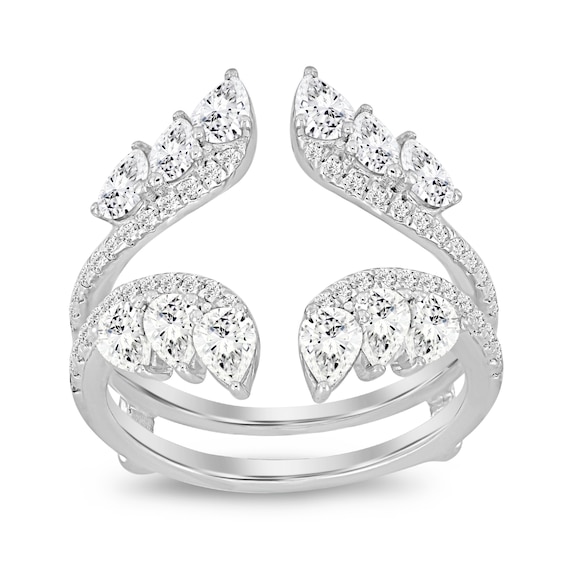 1-1/2 CT. T.w. Pear-Shaped Diamond Open Shank Guard in 14K White Gold
