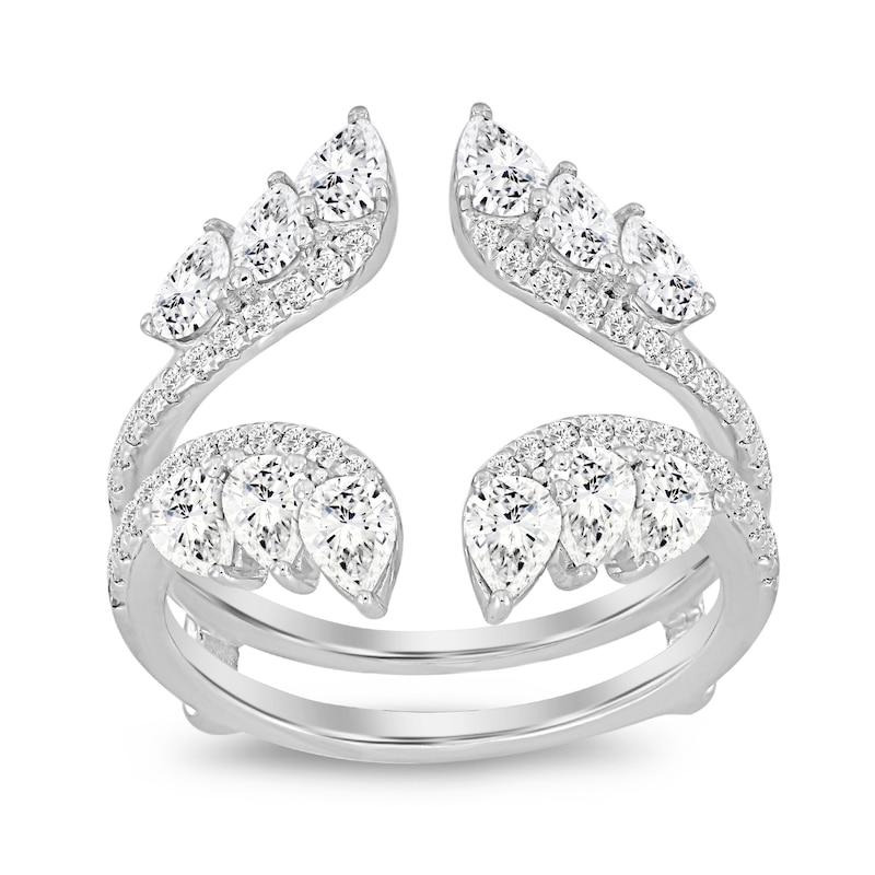 Main Image 1 of 1-1/2 CT. T.W. Pear-Shaped Diamond Open Shank Guard in 14K White Gold