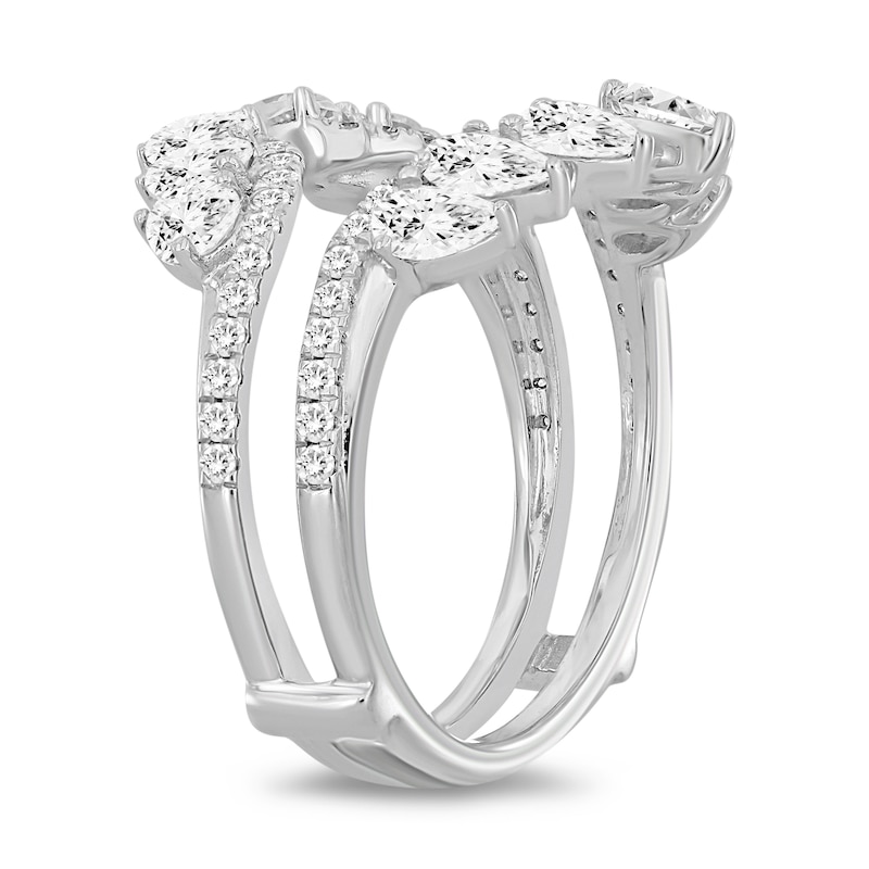 Main Image 2 of 1-1/2 CT. T.W. Pear-Shaped Diamond Open Shank Guard in 14K White Gold