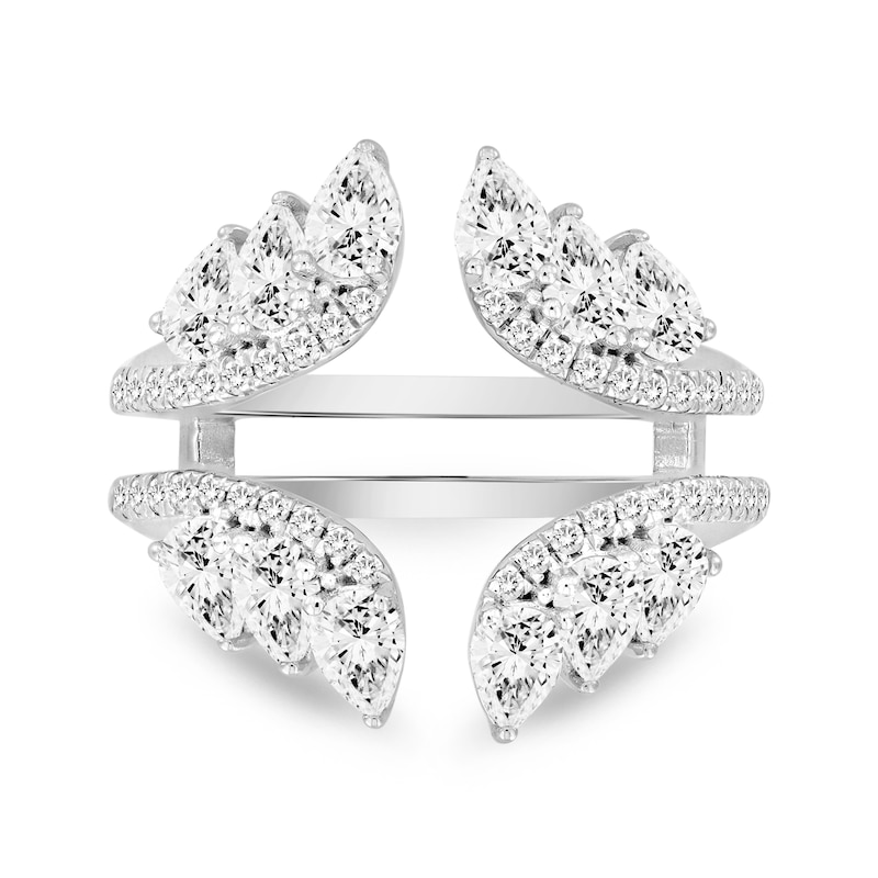 Main Image 3 of 1-1/2 CT. T.W. Pear-Shaped Diamond Open Shank Guard in 14K White Gold