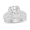 Thumbnail Image 1 of 2-1/3 CT. T.W. Diamond Cushion Frame Double Row Bridal Set in 14K White Gold (I/I2)