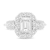 Thumbnail Image 3 of 2 CT. T.W. Emerald-Cut Diamond Frame Multi-Row Engagement Ring in 14K White Gold (I/I1)
