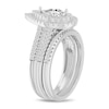 Thumbnail Image 2 of 1 CT. T.W. Pear-Shaped Diamond Frame Multi-Row Bridal Set in 14K White Gold (I/I1)