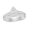 Thumbnail Image 1 of 1/2 CT. T.W. Pear-Shaped Diamond Frame Double Row Bridal Set in 10K White Gold (I/I1)