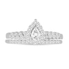 Thumbnail Image 3 of 1/2 CT. T.W. Pear-Shaped Diamond Frame Double Row Bridal Set in 10K White Gold (I/I1)