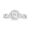 Thumbnail Image 3 of 1/2 CT. T.W. Diamond Frame Twist Shank Bridal Set in 10K White Gold (I/I2)