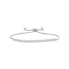 Thumbnail Image 0 of 3/8 CT. T.W. Diamond Double Row Diagonal Line Bolo Bracelet in 10K White Gold - 9.5"