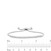 Thumbnail Image 2 of 3/8 CT. T.W. Diamond Double Row Diagonal Line Bolo Bracelet in 10K White Gold - 9.5"